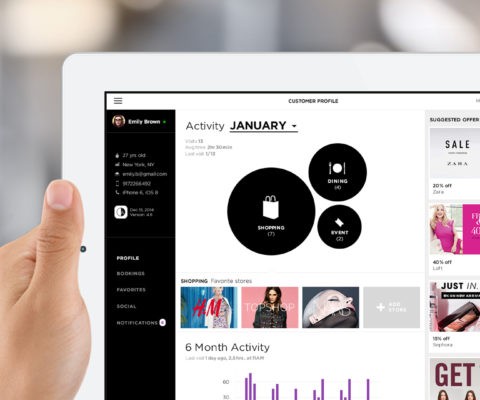 Concierge tablet: customer activity and preferences.