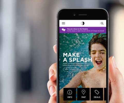 Mobile destination homepage with navigation into the visitor experience.