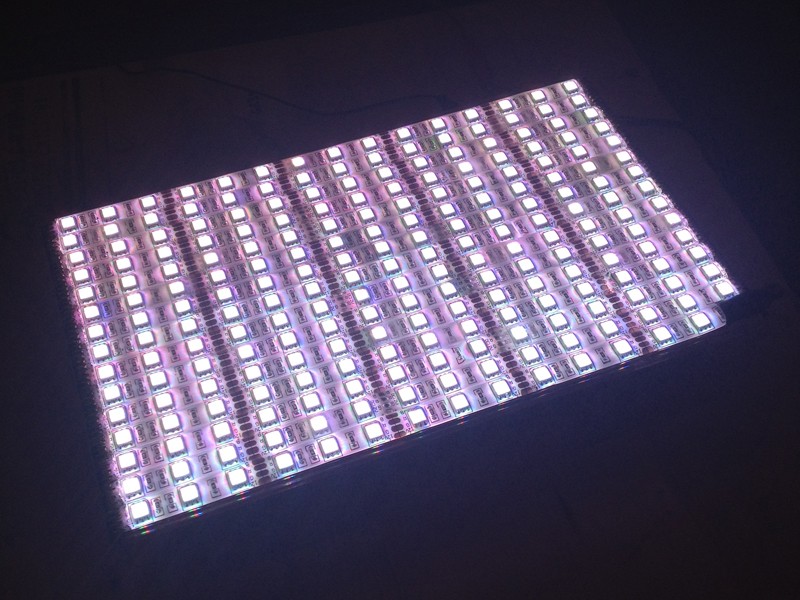 Illuminated LED grid mounted for removable connections.