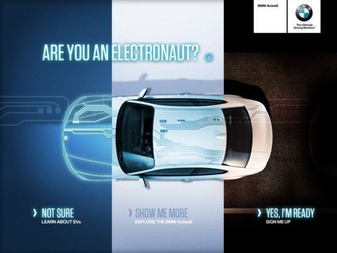Electronaut opening screen: a starting point for each kind of visitor.
