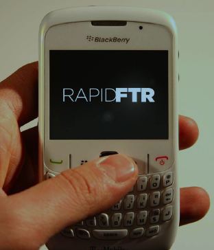 An early RapidFTR build on a BlackBerry.